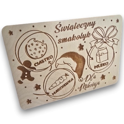 Zestaw Talerzyk TACKA DLA MIKOŁAJA Drewniana + ODCISKI BUTA + ODCISK KOPYT