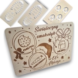 Zestaw Talerzyk TACKA DLA MIKOŁAJA Drewniana + ODCISKI BUTA + ODCISK KOPYT