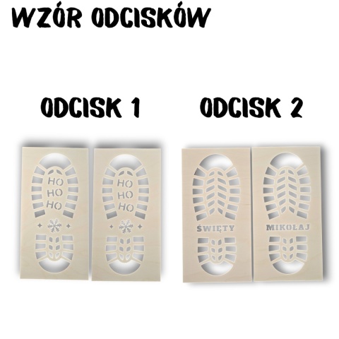 Zestaw Talerzyk TACKA DLA MIKOŁAJA Drewniana + ODCISKI BUTA + ODCISK KOPYT