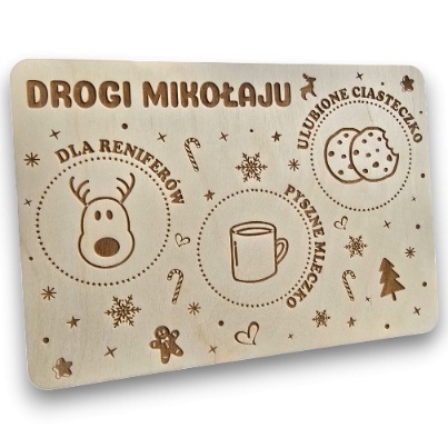 Zestaw Talerzyk TACKA DLA MIKOŁAJA Drewniana + ODCISKI BUTA + ODCISK KOPYT