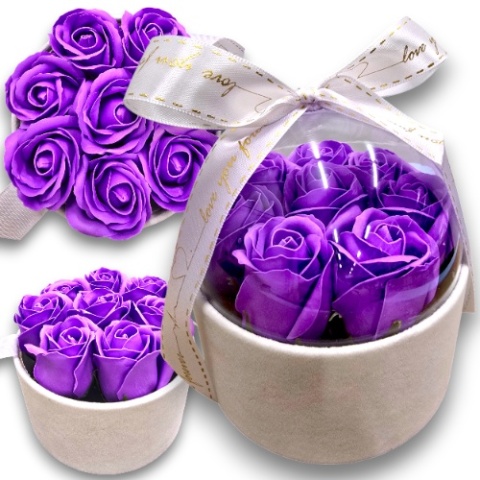 FLOWERBOX RÓŻE MYDLANE BUKIET FLOWER BOX PREZENT URODZINY IMIENINY ŚWIĘTA