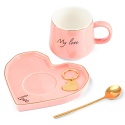 Zestaw upominkowy dla kobiet FILIŻANKA Z PODSTAWKĄ ŁYŻECZKA BRELOK
