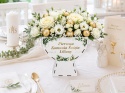 BIAŁY KIELICH FLOWERBOX BOX PREZENT KOMUNIA NA SŁODYCZE KWIATY DEKORACJA DUŻY