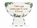 BIAŁY KIELICH FLOWERBOX BOX PREZENT KOMUNIA NA SŁODYCZE KWIATY DEKORACJA DUŻY