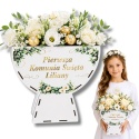 BIAŁY KIELICH FLOWERBOX BOX PREZENT KOMUNIA NA SŁODYCZE KWIATY DEKORACJA MAŁY