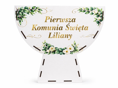 BIAŁY KIELICH FLOWERBOX BOX PREZENT KOMUNIA NA SŁODYCZE KWIATY DEKORACJA MAŁY