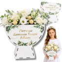 BIAŁY KIELICH FLOWERBOX BOX PREZENT KOMUNIA NA SŁODYCZE KWIATY DEKORACJA MAŁY