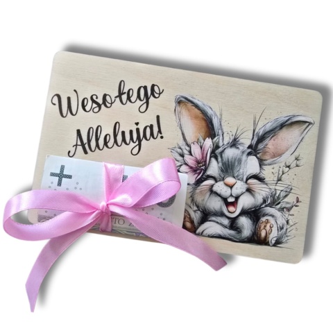 BON WIELKANOCNY NA PIENIĄDZE DREWNIANY PREZENT OD ZAJĄCZKA 12 WZORÓW