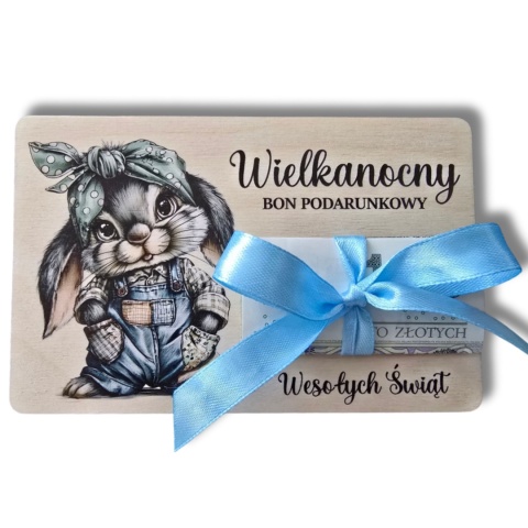 BON WIELKANOCNY NA PIENIĄDZE DREWNIANY PREZENT OD ZAJĄCZKA wzory