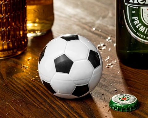 DŹWIĘKOWY OTWIERACZ do butelek PIŁKA NOŻNA gadżet NA PREZENT DLA FANA PIŁKI GADGET 1050