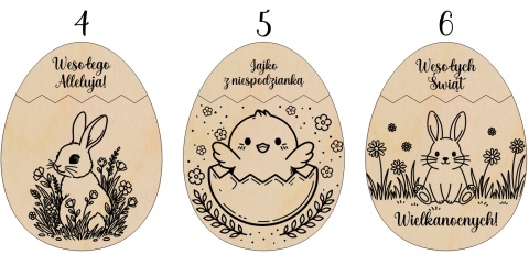 JAJKO WIELKANOCNE NA PIENIĄDZE DREWNIANE PREZENT OD ZAJĄCZKA WZORY