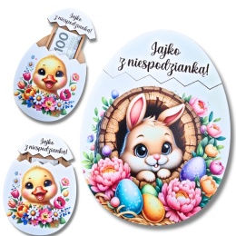 JAJKO WIELKANOCNE Z NIESPODZIANKĄ NA PIENIĄDZE PREZENT OD ZAJĄCZKA DLA DZIECI