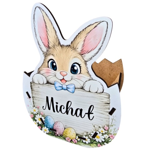 KOSZYK WIELKANOCNY PERSONALIZOWANY IMIĘ DLA DZIECKA NA SŁODYCZE OD ZAJĄCZKA