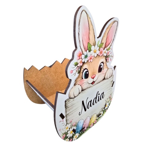 KOSZYK WIELKANOCNY PERSONALIZOWANY IMIĘ DLA DZIECKA NA SŁODYCZE OD ZAJĄCZKA