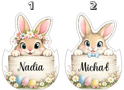 KOSZYK WIELKANOCNY PERSONALIZOWANY IMIĘ DLA DZIECKA NA SŁODYCZE OD ZAJĄCZKA