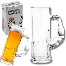 KUFEL SIŁACZA 620 ml szklany biceps prezent dla faceta taty męża Dzień Ojca