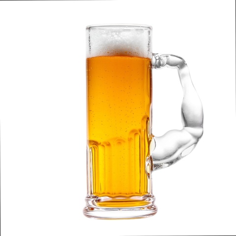 KUFEL SIŁACZA 620 ml szklany biceps prezent dla faceta taty męża Dzień Ojca