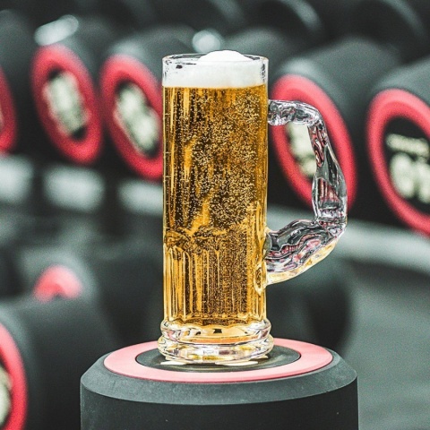 KUFEL SIŁACZA 620 ml szklany biceps prezent dla faceta taty męża Dzień Ojca