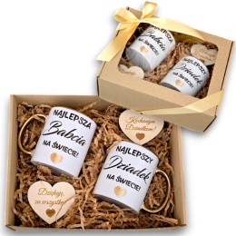 PREZENT DLA BABCI I DZIADKA Zestaw kubków Najlepsza Babcia Najlepszy Dziadek