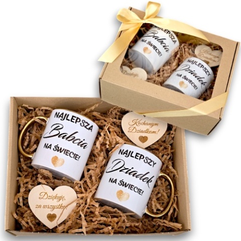 PREZENT DLA BABCI I DZIADKA Zestaw kubków Najlepsza Babcia Najlepszy Dziadek