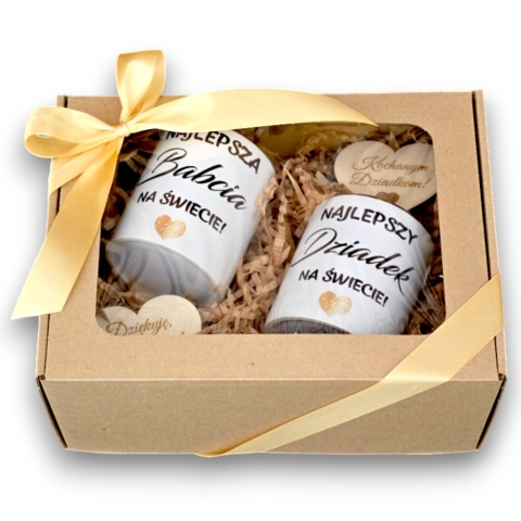 PREZENT DLA BABCI I DZIADKA Zestaw kubków Najlepsza Babcia Najlepszy Dziadek