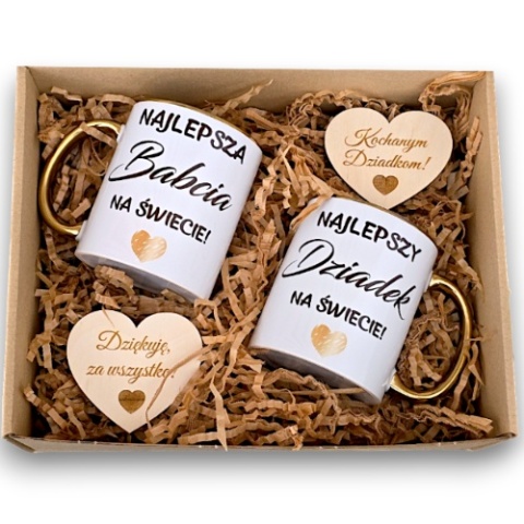 PREZENT DLA BABCI I DZIADKA Zestaw kubków Najlepsza Babcia Najlepszy Dziadek