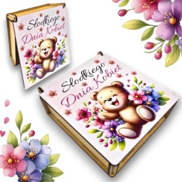 PREZENT NA DZIEŃ KOBIET DLA DZIEWCZYNEK do szkoły przedszkola pudełko na CZEKOLADKI słodycze