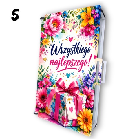 PREZENT na urodziny PUDEŁKO NA PIENIĄDZE koperta imieniny KWIATY wzory