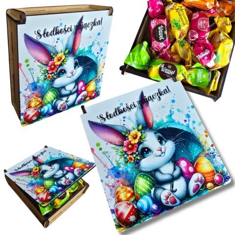 PUDEŁKO NA SŁODYCZE WIELKANOCNE OD ZAJĄCZKA PREZENT DLA DZIECI SZKOŁA