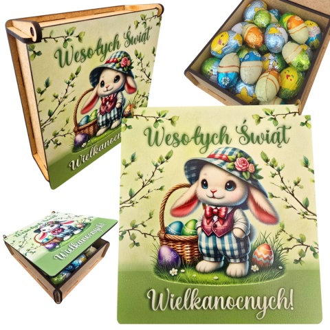 PUDEŁKO NA SŁODYCZE WIELKANOCNE OD ZAJĄCZKA PREZENT DLA DZIECI SZKOŁA