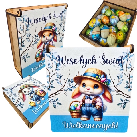 PUDEŁKO NA SŁODYCZE WIELKANOCNE OD ZAJĄCZKA PREZENT DLA DZIECI SZKOŁA