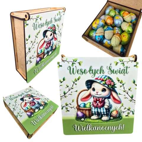 PUDEŁKO NA SŁODYCZE WIELKANOCNE OD ZAJĄCZKA PREZENT DLA DZIECI SZKOŁA
