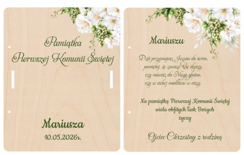 Pamiątka Pierwszej Komunii Świętej Kartka na pieniądze Prezent na komunię