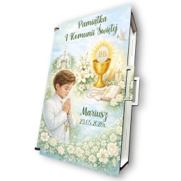 Pamiątka Pierwszej Komunii Świętej Pudełko na pieniądze Prezent na komunię