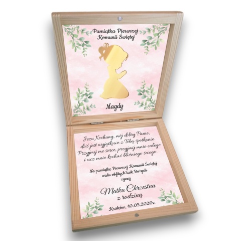 Pamiątka Pierwszej Komunii Świętej Pudełko na pieniądze Prezent na komunię