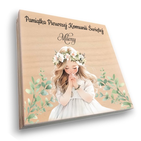 Pamiątka Pierwszej Komunii Świętej Pudełko na pieniądze Prezent na komunię