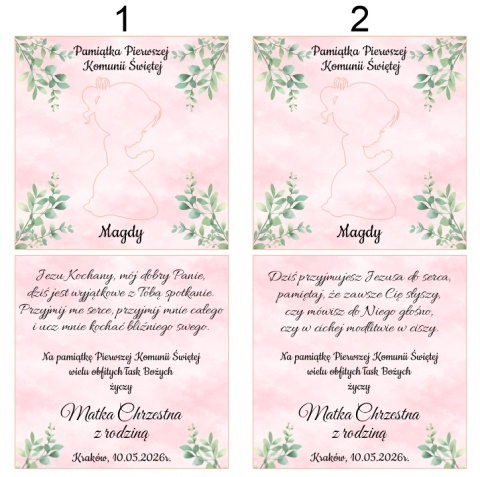 Pamiątka Pierwszej Komunii Świętej Pudełko na pieniądze Prezent na komunię