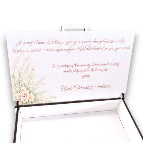Pamiątka Pierwszej Komunii Świętej Pudełko na pieniądze Prezent na komunię