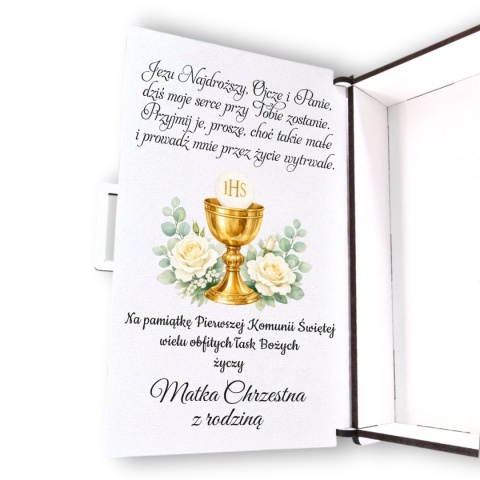 Pamiątka Pierwszej Komunii Świętej Pudełko na pieniądze Prezent na komunię