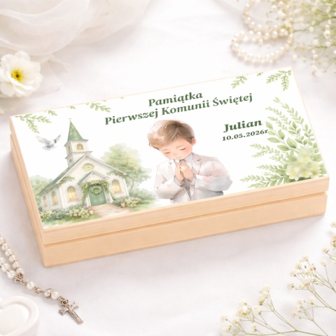 Pamiątka Pierwszej Komunii Świętej Pudełko na pieniądze Prezent na komunię