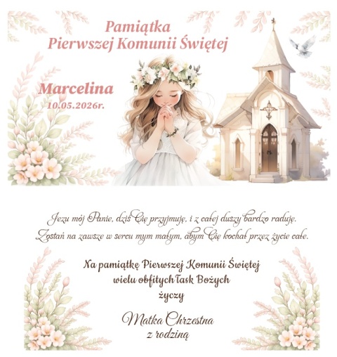 Pamiątka Pierwszej Komunii Świętej Pudełko na pieniądze Prezent na komunię