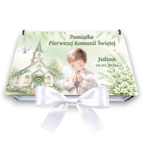 Pamiątka Pierwszej Komunii Świętej Pudełko na pieniądze Prezent na komunię