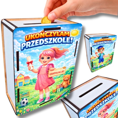 SKARBONKA DLA DZIECI PREZENT Zakończenie Przedszkola Upominek