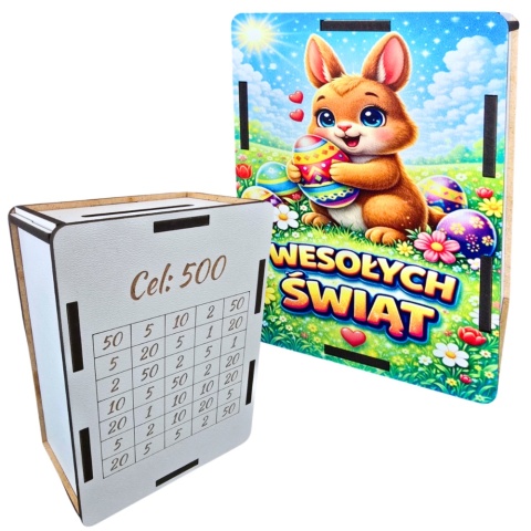 SKARBONKA WIELKANOCNA WYKREŚLANA OD ZAJĄCZKA DLA DZIECI 500 ZŁ PREZENT