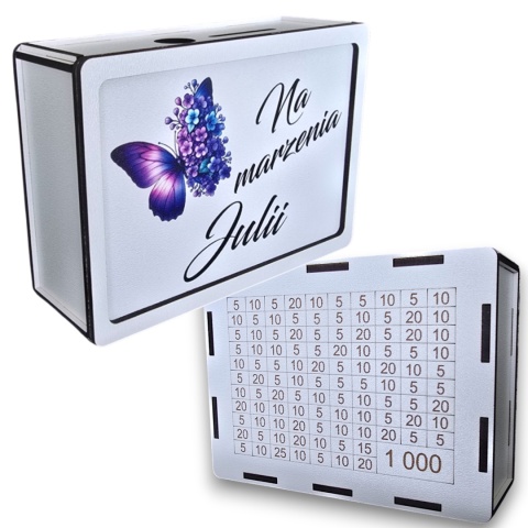 SKARBONKA WYKREŚLANA NA MARZENIA DLA DZIECI 1000ZŁ 5000ZŁ OSZCZĘDZANIE PREZENT