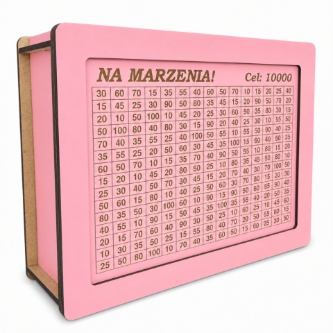 SKARBONKA WYKREŚLANA NA MARZENIA Różowa 5000ZŁ 10000ZŁ OSZCZĘDZANIE PREZENT