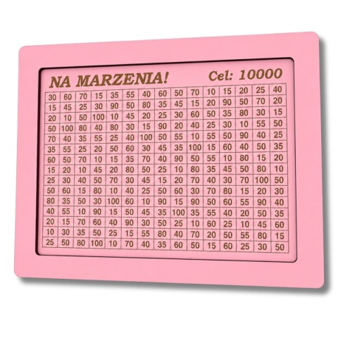 SKARBONKA WYKREŚLANA NA MARZENIA Różowa 5000ZŁ 10000ZŁ OSZCZĘDZANIE PREZENT