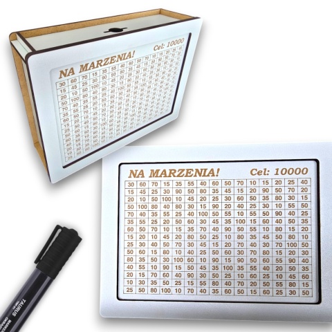 SKARBONKA WYKREŚLANA NA MARZENIA biała 5000ZŁ 10000ZŁ OSZCZĘDZANIE PREZENT