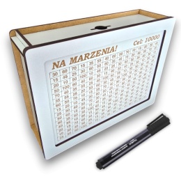 SKARBONKA WYKREŚLANA NA MARZENIA biała 5000ZŁ 10000ZŁ OSZCZĘDZANIE PREZENT