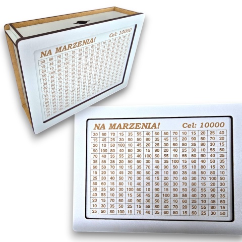 SKARBONKA WYKREŚLANA NA MARZENIA biała 5000ZŁ 10000ZŁ OSZCZĘDZANIE PREZENT